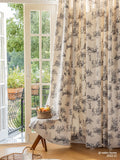 Gaeaspace  -  Custom Cotton Linen Curtains for Living Room Bedroom Printing Curtains Fabric Branches Retro European Window Drapes Home Decos