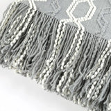 Gaeaspace  -  Jacquard Textured Boho All-Season Throw Blankets with Tassels for Sofa Knit Soft Lightweight Decorative Bed Throw Plaid