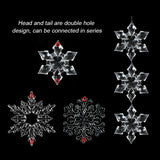 Gaeaspace  -  3Pcs Christmas Acrylic Snowflake Ornaments Transparent Xmas Tree Hanging Pendant Christmas Decorations for Home New Year