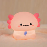 Gaeaspace  -  Pink Axolotl LED Night Light,USB Rechargeable Touch Lamp,3 Levels Brightness Timing Light,Cute Animal Bedside Lamp,Gift for Kids