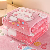 Gaeaspace  -  Pink Strawberry and Rabbit Blanket Gifts for Girls Women Living Room Sofa Couch Decor Soft Lightweight Warm Cozy Throw Blankets