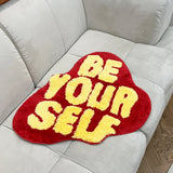 Gaeaspace  -  Be Your Self Shape Tufted Rug Room Anti-Slip Trippy Bedroom Handmade Flocking Rug Carpet Living Room Entrance Rug Home Decor