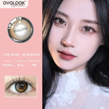 Gaeaspace  -  1 Pair Natural Color Contact Lenses For Eyes Yearly Cosmetic Beauty Pupil Red Gold Blue Lenses Eye Color with Diopter