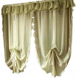 Gaeaspace  -  Blue-green pleated embroidery beautiful balloon curtain pulling window screen finished fan-shaped roman blinds