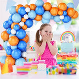 Gaeaspace  -  93pcs Blue Orange Balloon Garland Arch Kit for Baby Baptism Shower Birthday Wedding Bachelor Party Decoration