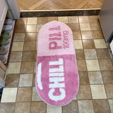 Gaeaspace  -  Chill Pill Custom Rug Oval Tufted Rug Bath Mat Door Floor Mat Pink Home Decor Carpet Camping Mat Waterproof  Anti-Slip