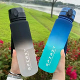 Gaeaspace  -  1 Liter Large Capacity Sports Water Bottle Leak Proof Colorful Plastic Cup Drinking Outdoor Travel Portable Gym Fitness Jugs