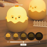 Gaeaspace  -  Animal Silicone Night Light Eggshell Chicken Night Lamp RGB Indoor Desktop Decorative Lamp USB Charging Tumbler Children Toy Gif