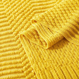 Gaeasapce  -  Textured Throw Blanket Solid Soft for Sofa Couch Decorative Knitted Blanket Mustard Yellow Luxury Home Decor Plaids