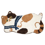 Gaeaspace  -  Tufting Cat Bathmat Fluffy Flocking Bathroom Rug Bedside Carpet Door Floor Mat Anti Slip Pad Home Kids Room Nursery Decor