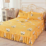 Gaeaspace  -  Flower Beddress Sheets Bedspread Sexy For King/Queen Size Non-Slip Cover Flat Sheet 1.5/1.8/2M Bed Soft Home Bedding