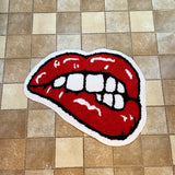 Gaeaspace  -  Red Lips Tufted Rug Soft Good Carpet Bathroom Floor Pad Kids Room Bedroom Anti Slip Doormat Aesthetic Home Winter Warm Decor