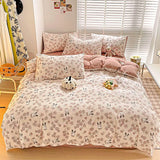 Gaeaspace  -  Ins Duvet Cover Set No filler Floral Style with Flat Sheet Pillowcase Twin Queen Double Girls Boys Home Deco New Bed Linen