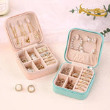 Gaeaspace  -  Mini Jewelry Storage Box Portable Travel Organizer Jewelry Case Leather Storage Earrings Necklace Ring Jewelry Organizer Display