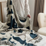 Gaeaspace  -  Tassel Knitted Blanket Bedroom Decorative Blankets for Bed Portable Shawl Sofa Towel Cover Camping Office Nap Warm Throw Blanket