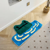 Gaeaspace  -  Frog Tufted Rug Funny Thickened Non Slip Foot Mat Hallway Porch Area Rug for Home Livingroom Door Mats Bathroom Rug Carpet