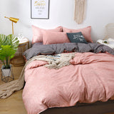 Gaeaspace  -  Apricot Red Bedding Set Solid Color Comforter Sets Single Queen Size Reversible Duvet Cover Pillowcases Gray Bed Quilt Covers