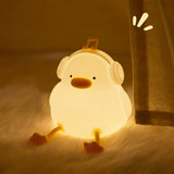 Gaeaspace  -  Big Face Rabbit Night Light Cute Silicone Rabbit Cartoon Soft Lamp Touch Night Light Children Sleep Light Room Decoration Gift