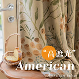 Gaeaspace  -  Bedroom Curtain Punched Hook Style Pastoral Style New Living Room American Curtains Full Blackout Children Room Drapes