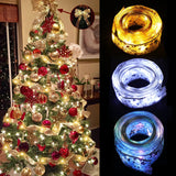 Gaeaspace  -  Ribbon Fairy Light Christmas Decorations Christmas Tree Ornaments For Home Xmas String Bows Navidad Natal New Year