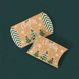 Gaeaspace  -  10pcs Christmas Pillow Candy Boxes Christmas Decoration For Home 2023 Xmas Kids Gift Box Navidad New Year Santa Packaging Bags