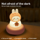 Gaeaspace  -  LED night lights for Children bedroom cute animal pig rabbit lamp Touch Sensor Dimmable child Holiday Gift USB Rechargeable