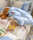 Gaeaspace  -  Cute blue dog bedding set 1.2 1.5 1.8 2.0 kid,twin full queen king lovely cotton home textile bed sheet pillow case quilt cover