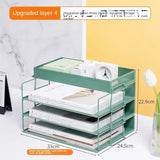 Gaeaspace   -  A4 Metal Desktop File Tray Holder Organizer Desk Shelf Iron Storage Box  Grid Bookcase Book Stand Office Stationery Supplies