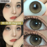 Gaeaspace  -  1 Pair/2pcs 10 Colors Contact Lenses for Eyes Fashion Pupils Myopia Eye Color Lenses Blue Green Brown Prescription Lens