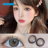 Gaeaspace  -  Ice Black Tea gray Colored Contact Lenses soft for eyes small Beauty Pupil myopia prescription degree yearly natural new big