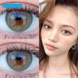 Gaeaspace  -   iris Green Colored Contact Lenses Soft For Eyes Small Beauty Pupil Myopia Prescription Degrees Yearly Natural New