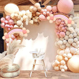 Gaeaspace  -  163pcs Dusty Pink Rainbow Balloon Garland Arch Kit Wedding Birthday Balloons Decoration Boho Party Kids Baby Shower Arche Ballon