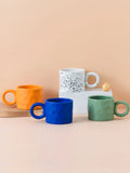 Gaeaspace  -  Nordic Handmade Cup Ceramic Coffee Mug Creative Ink Splashing Couple Niche Design Office Coffee Cups Handle Blue Ceramic Mugs