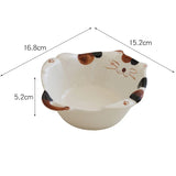 Gaeaspace  - Cartoon Cat Ceramic Bowl Plate Western Food Salad Plate Dessert Noodle Soup Bowl Home Cuisine Fruit Cake Dish Cooking Tableware