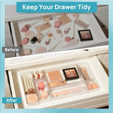 Gaeaspace  -  Household Desk Drawer Organizers Set Plastic Bathroom Storage Makeup Organizer Clear Transparent Storage Box Bins Kitchen Gadget