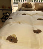 Gaeaspace  -  Trend lovely dog puppy brown bedding set kid single double,twin full queen fashion home textile bed sheet pillowcase duvet cover