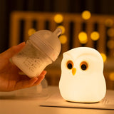 Gaeaspace  -  Owl Night Light Cute Silicone Night Lamp Rechargeable RGB Ambience  Lamp Room Decoration Funny Animal Children Night Light Gift