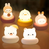 Gaeaspace  -  Cute Animal Night Light Novelty 3 Level Dimmable Nursery Nightlight USB Rechargeable Table Lamp for Breastfeeding Toddler Baby