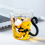 Gaeasapce  -  Cute Cat Heat Resistant Glass Cup for Home, Breakfast Milk Cup, Cartoon Casual Coffee Cup, Japanese Style, Ins