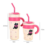 Gaeaspace  -  700/1200ml Kawaii Thermal Tumbler Large Capacity Thermos Mug For Coffee Water Tea Stainless Steel Thermos Bottle With Handle