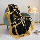 Gaeaspace  -  Autumn Thickened Class A Half-side Velvet Children's Room Knitted Cartoon Cat Blanket Soft and Comfortable Shawl Blanket