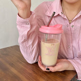 Gaeasapce  -  Cute Butterfly Water Bottle With Filter Tritan Coffee  Juice Milk Tea Straw Cup Drink Bottle Portable Original Cups BPA Free