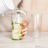 Gaeaspace  -  1pc 650ml Glass Cups with Lids and Straws Tumbler Lids Glass Cups Iced Coffee Cup Portable Drinking Mugs Summer Drinkware Gifts