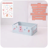 Gaeaspace  -  Cute Desktop Folding Storage Box Organizer Plastic Foldable Box Cosmetics Makeup Organize Storage Basket Toys Storage Box Kawaii