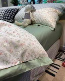 Gaeaspace  -  Fresh fashion green red flower bedding set 1.5 1.8 2.0,full queen king cotton home textile bed sheet pillow case duvet cover