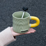 Gaeaspace  -  Modern Simple Coffee Ceramic Mug Milk fufu Collider with Handle Water Cup Household Breakfast Oatmeal Milk Cup