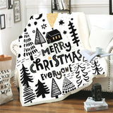 Gaeaspace  -  Ins Style Double Layer Thickened Lambswool Blanket Simple Christmas Element Printed Composite Blanket Cartoon Casual Sofa Blanke