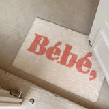 Gaeaspace  -  Korean Style Tufting Letters Bathroom Mat Soft French Carpet Bedroom Rug Floor Pad Doormat Aesthetic Home Decor 45x65cm