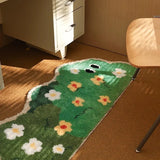 Gaeaspace  -  Long Tufted Grass Rug Bedroom Mat Fluffy Plants Living Room Carpet Bedside Floor Pad Doormat Tidy Aesthetic Home Decor