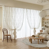 Gaeaspace  -  French Lace Yarn Living Room Curtain Double Cloth Yarn One Blackout Bedroom Yarn Curtains Balcony Bay Window Decoration Curtain